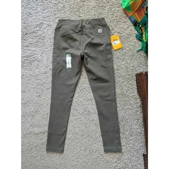 NWT Carhartt Force Fitted Lightweight Utility Legging S(4-6) Dark Green BN3609-W - Picture 3 of 7